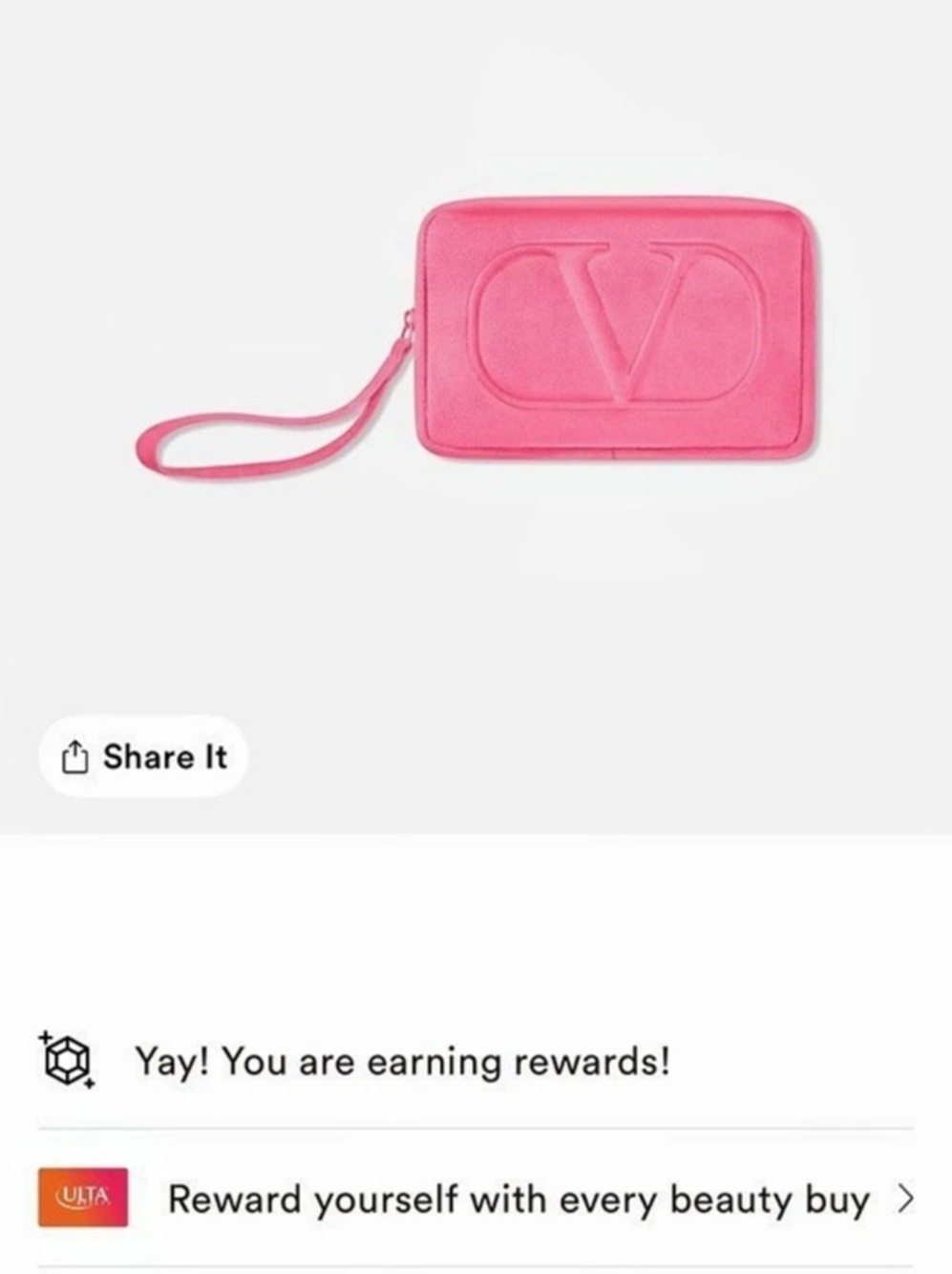 Valentino Beauty Pink Small Pouch Wristlet Pink